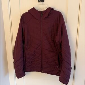Black Diamond Burgundy puffer Hooded Jacket